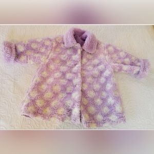 Girls toddler fluffy coat jacket lavender white